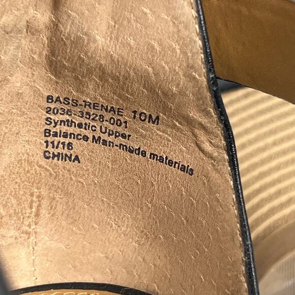 GH Bass & Co Womens 10 Black Leather‎ Crisscross Strap Wedge Heel Renae Sandals - Picture 10 of 12